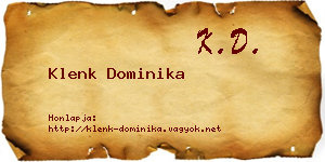 Klenk Dominika névjegykártya